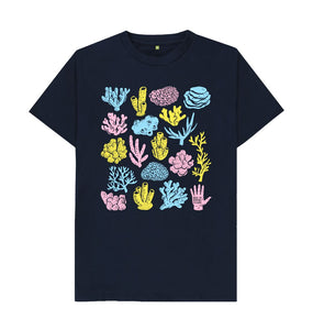 Navy Blue Coral pattern t-shirt