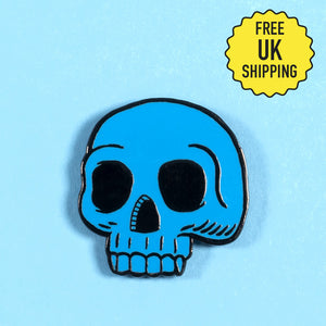 Blue Skull enamel pin badge