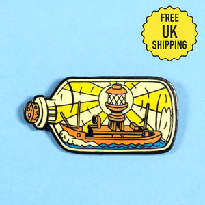 Lightship In A Bottle pin badge