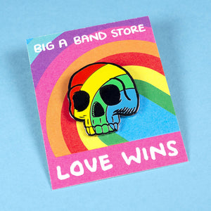 Pride Rainbow Skull pin badge